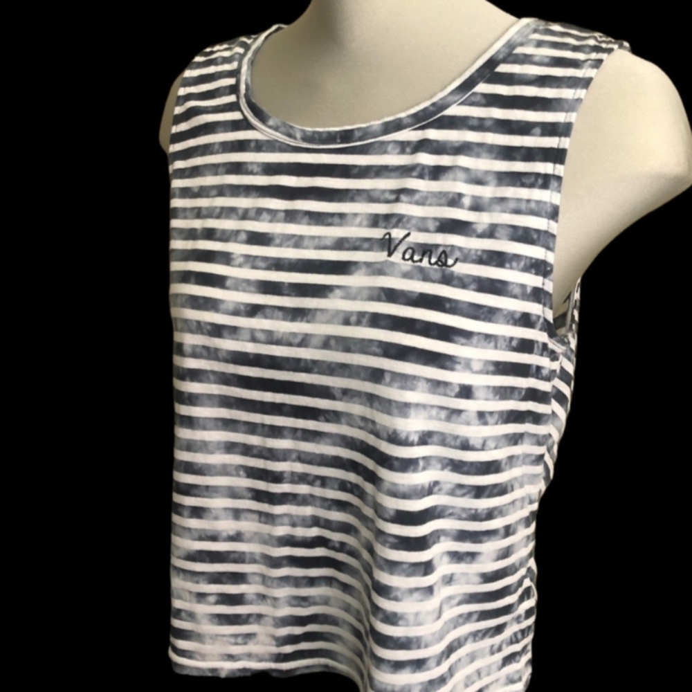 Vans Women's Striped Tank Top - Black and White